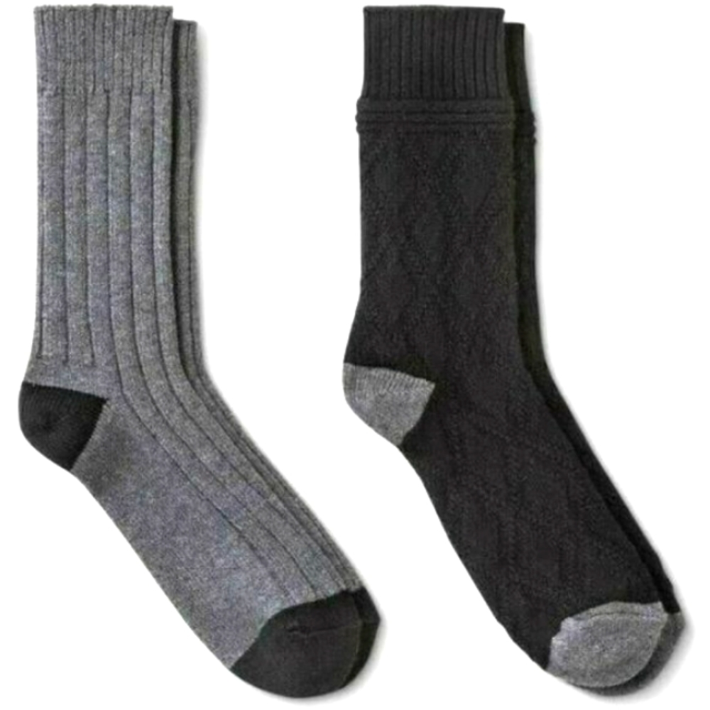 4pr Goodfellow & Co Men's Boot Crew Thick Winter Socks, Black Grey